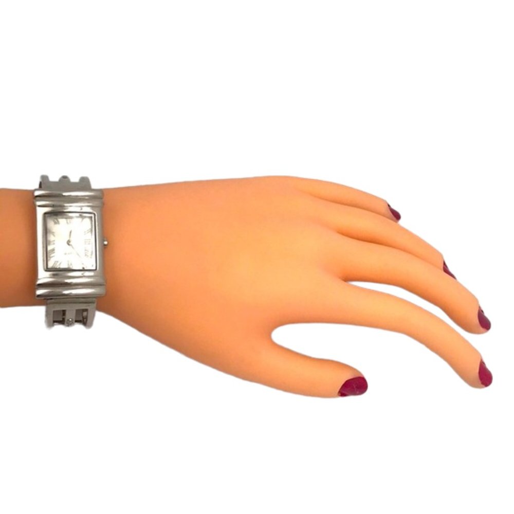 Rectangular Art Deco Cuff Bangle Bracelet Watch - image 3